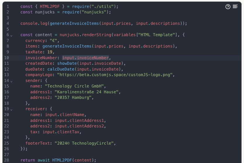 Custom Code Editor