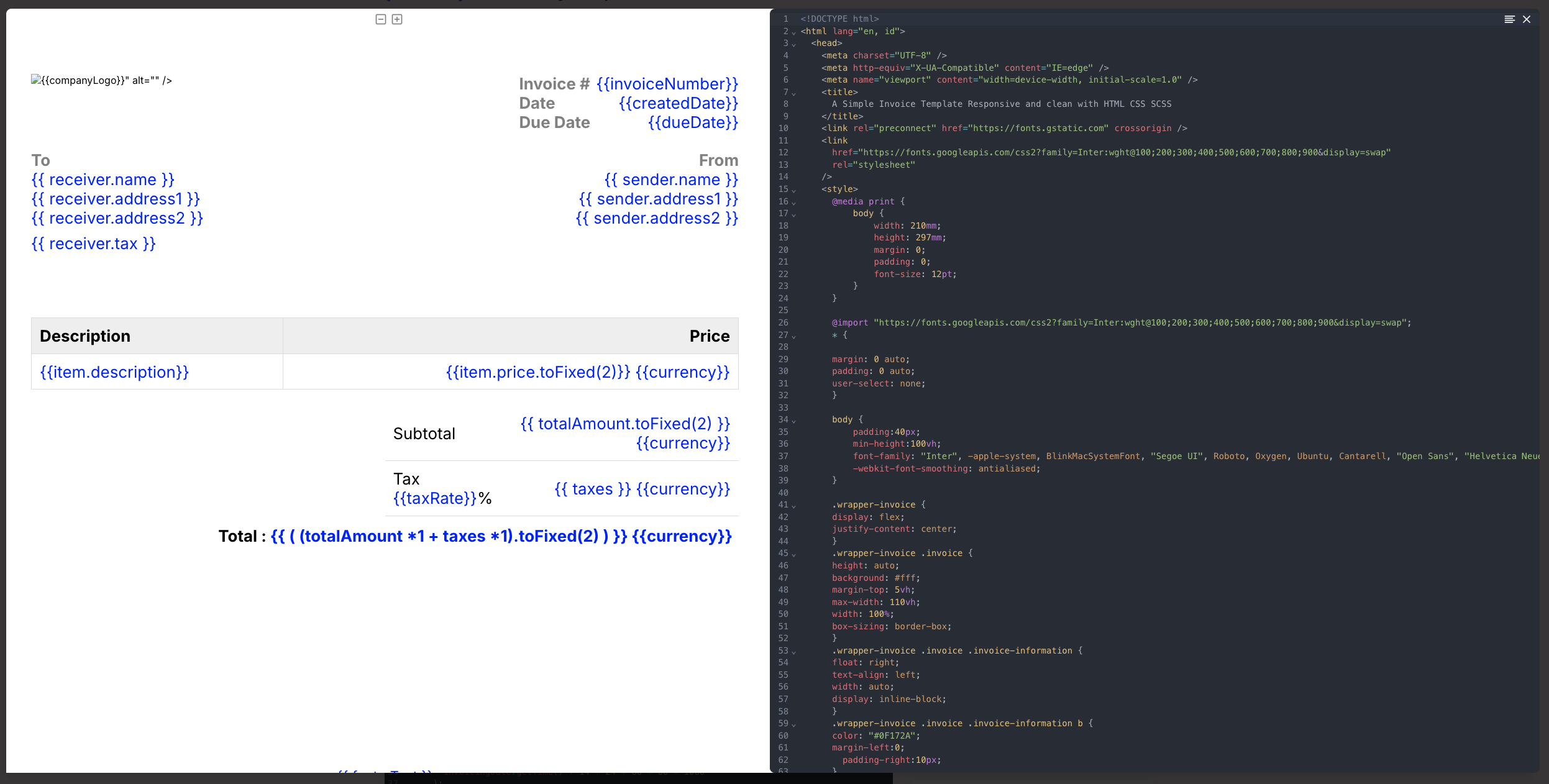 CustomJS Variable HTML EDITOR