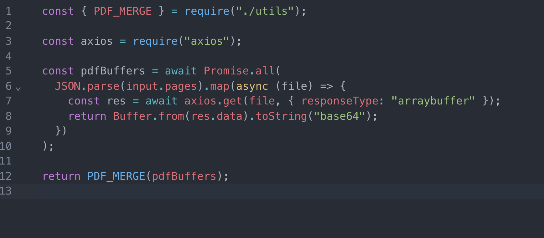 JS Editor Screenshot