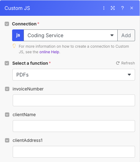 Input Fields in Make